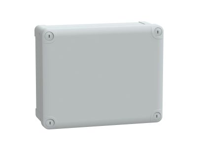 Puszka ABS IP66 IK07 wew 225x175x80 (WxSxG) zew 241x194x194 nieprzezroczysta pokrywa W20 RAL7035 | NSYTBS24198 Schneider Electric