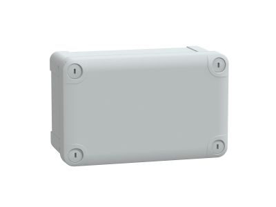 Puszka ABS IP66 IK07 wew 175x105x80 (WxSxG) zew 192x121x87 nieprzezroczysta pokrywa W20 RAL7035 | NSYTBS19128 Schneider Electric