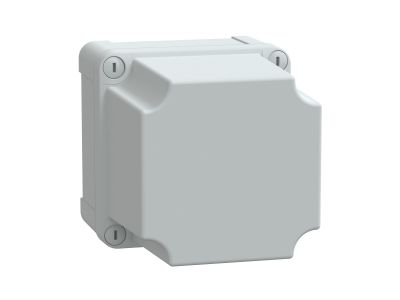 Puszka ABS IP66 IK07 wew 105x105x125 (WxSxG) zew 116x116x132 nieprzezroczysta pokrywa W20 RAL7035 | NSYTBS111113H Schneider Electric