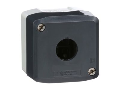 Pusta kaseta sterująca 1 otwór Fi-22mm ciemno szara z jasno szarą bazą plastikowa Harmony XALD | XALD01H7 Schneider Electric