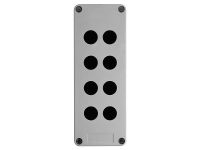 Pusta kaseta sterująca 8 otworów w 2 kolumnach Fi-22mm szara 151×241 mm plastikowa Harmony XAP | XAPA2108 Schneider Electric