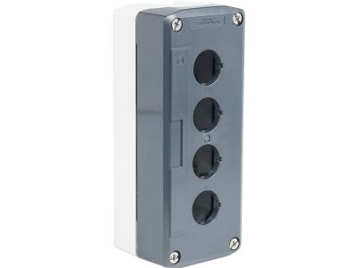 Pusta kaseta sterująca 4 otwory Fi-22mm ciemno szara z jasno szarą bazą plastikowa Harmony XALD | XALD04H7 Schneider Electric